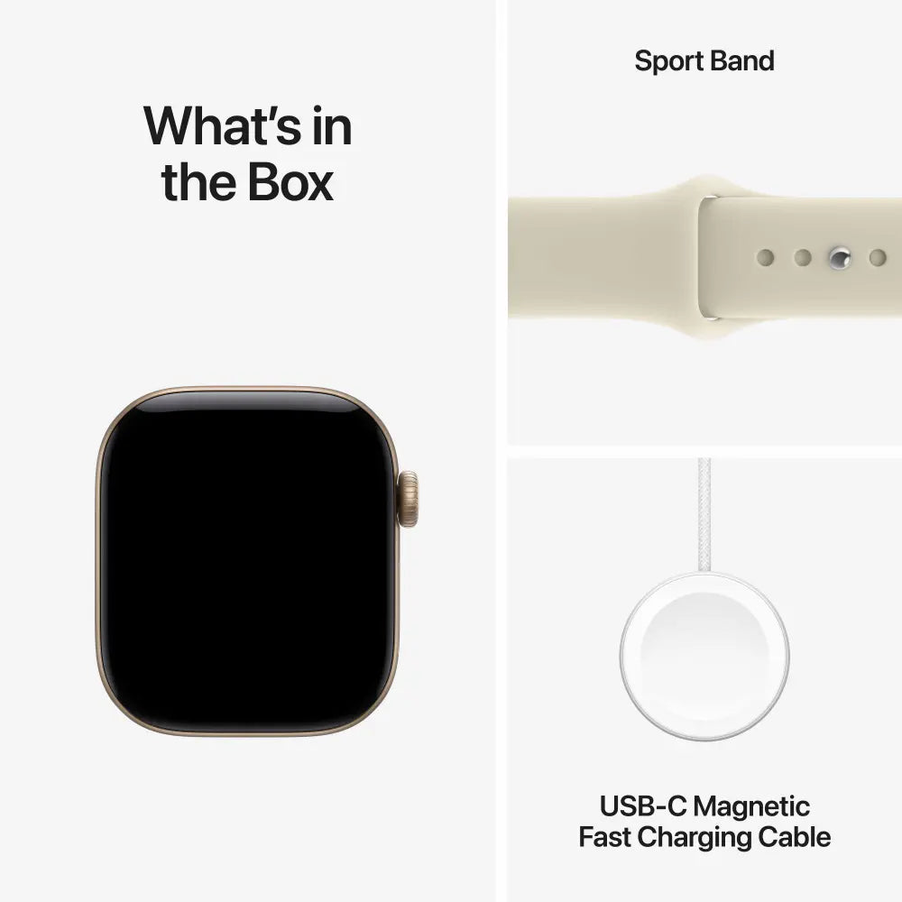 WatchUp™ Watch Series 12 GPS + Cellular Light Gold Aluminium Case with Sand Sport Band