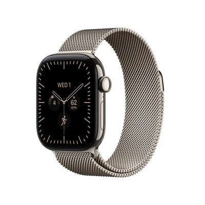 WatchUp™ Watch Series 12 GPS + Cellular Natural Titanium Case with Natural Milanese Loop