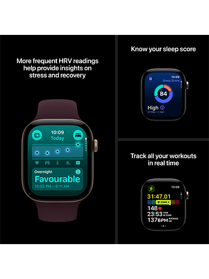 WatchUp™ Watch Series 12 GPS + Cellular Radiant Gold Titanium Case with Radiant Gold Milanese Loop