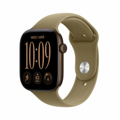 WatchUp™ Watch Series 12 GPS + Cellular Dark Bronze Aluminium Case with Olive Sport Band