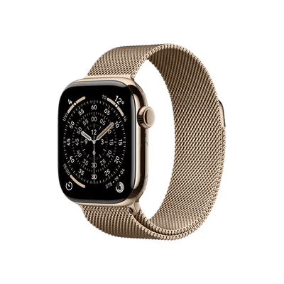 WatchUp™ Watch Series 11 GPS + Cellular  Gold Titanium Case with Gold Milanese Loop