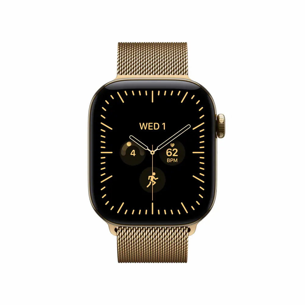 WatchUp™ Watch Series 12 GPS + Cellular Radiant Gold Titanium Case with Radiant Gold Milanese Loop