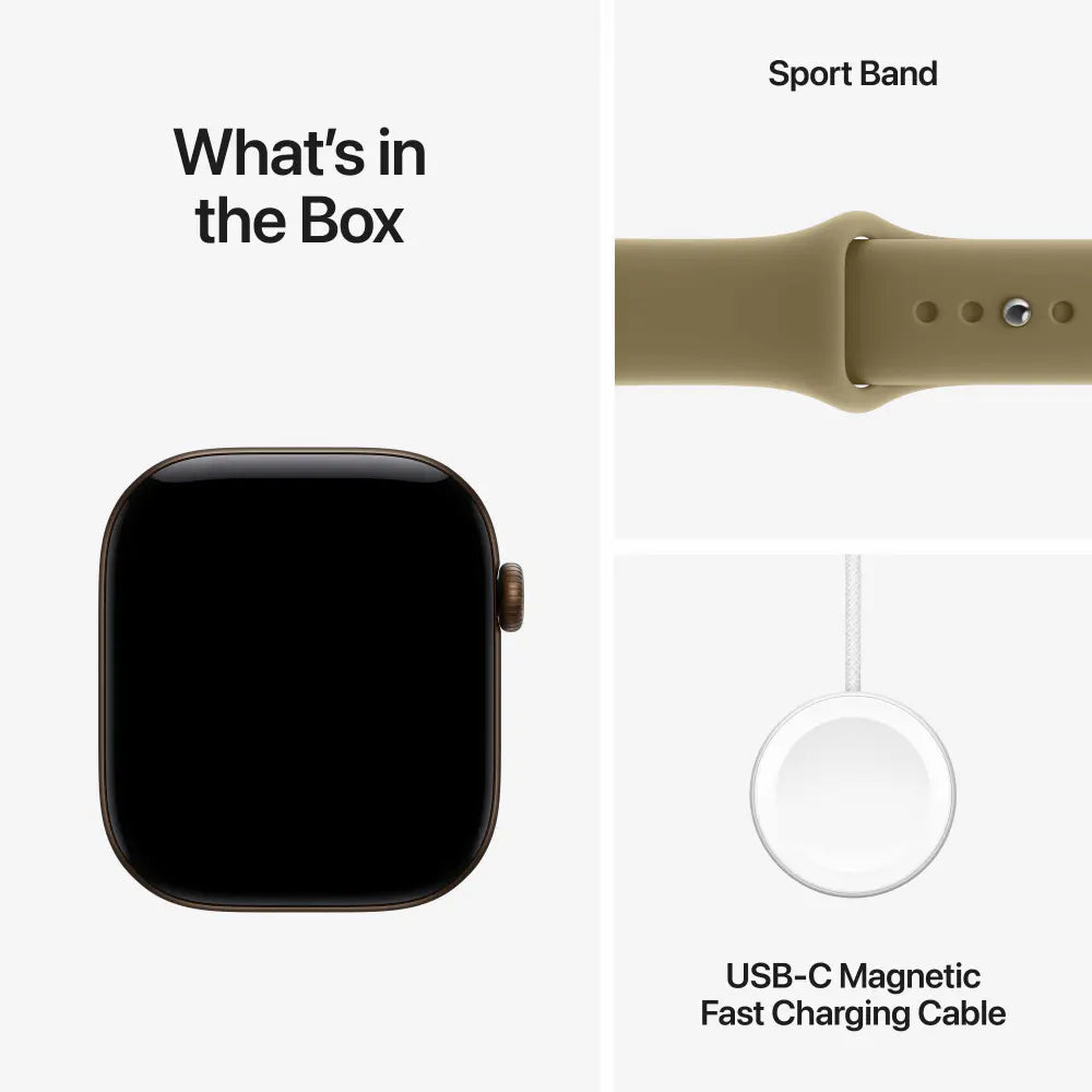 WatchUp™ Watch Series 12 GPS + Cellular Dark Bronze Aluminium Case with Olive Sport Band