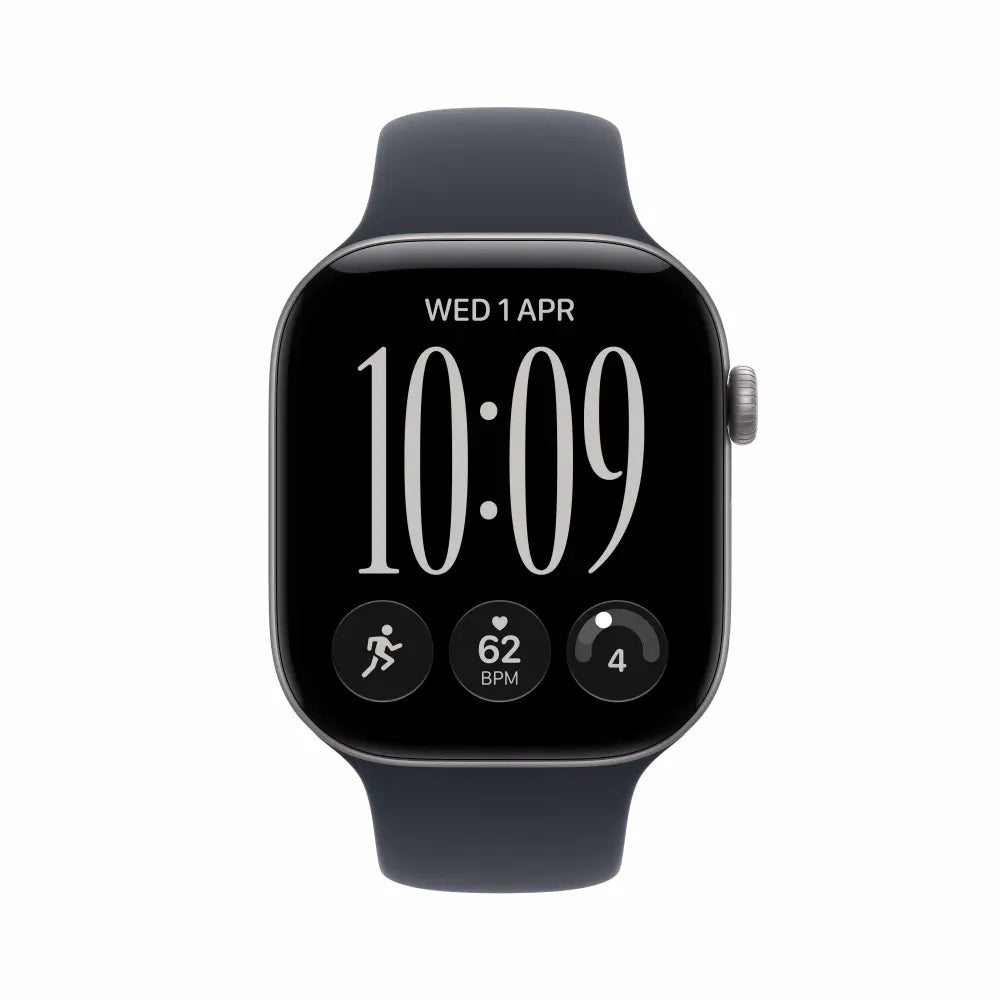 WatchUp™ Watch Series 12 GPS + Cellular Space Grey Aluminium Case with Navy Blue Sport Band