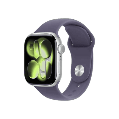 WatchUp™ Watch Series 11 GPS + Cellular Silver Aluminium Case with Purple Fog Sport Band
