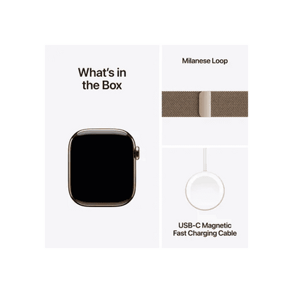 WatchUp™ Watch Series 11 GPS + Cellular  Gold Titanium Case with Gold Milanese Loop