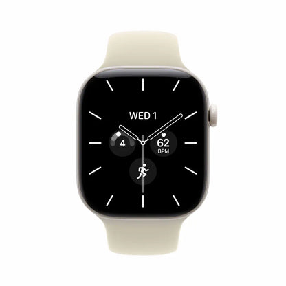 WatchUp™ Watch Series 12 GPS + Cellular Pearl White Ceramic Case with Sand Sport Band