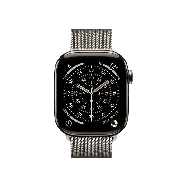 WatchUp™ Watch Series 11 GPS + Cellular Natural Titanium Case with Natural Milanese Loop