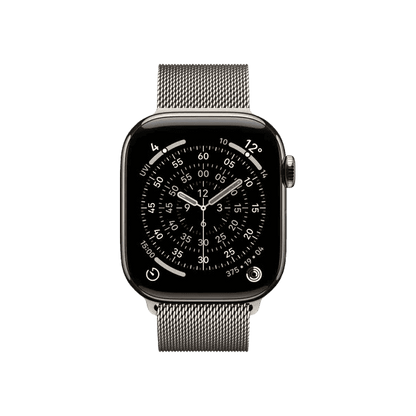 WatchUp™ Watch Series 11 GPS + Cellular Natural Titanium Case with Natural Milanese Loop
