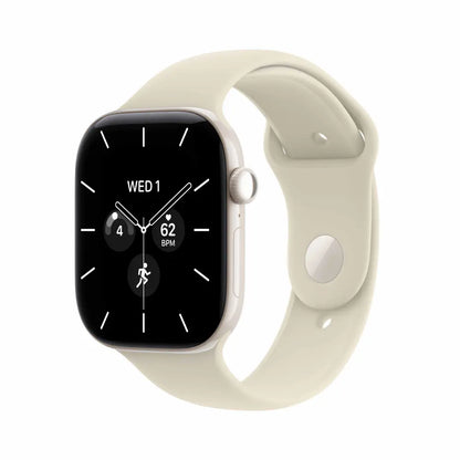 WatchUp™ Watch Series 12 GPS + Cellular Pearl White Ceramic Case with Sand Sport Band