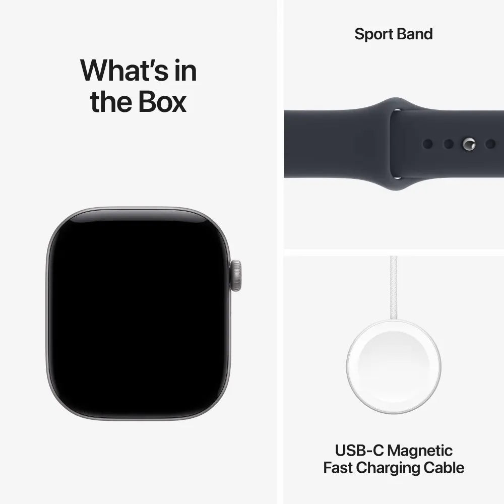 WatchUp™ Watch Series 12 GPS + Cellular Space Grey Aluminium Case with Navy Blue Sport Band
