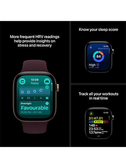 WatchUp™ Watch Series 12 GPS + Cellular Space Grey Aluminium Case with Navy Blue Sport Band