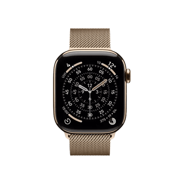 WatchUp™ Watch Series 11 GPS + Cellular  Gold Titanium Case with Gold Milanese Loop