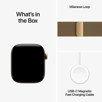 WatchUp™ Watch Series 12 GPS + Cellular Radiant Gold Titanium Case with Radiant Gold Milanese Loop