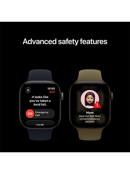 WatchUp™ Watch Series 12 GPS + Cellular Space Grey Aluminium Case with Navy Blue Sport Band